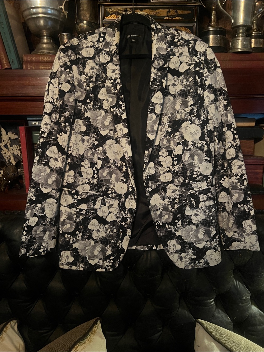 INC Floral Black & White Blazer